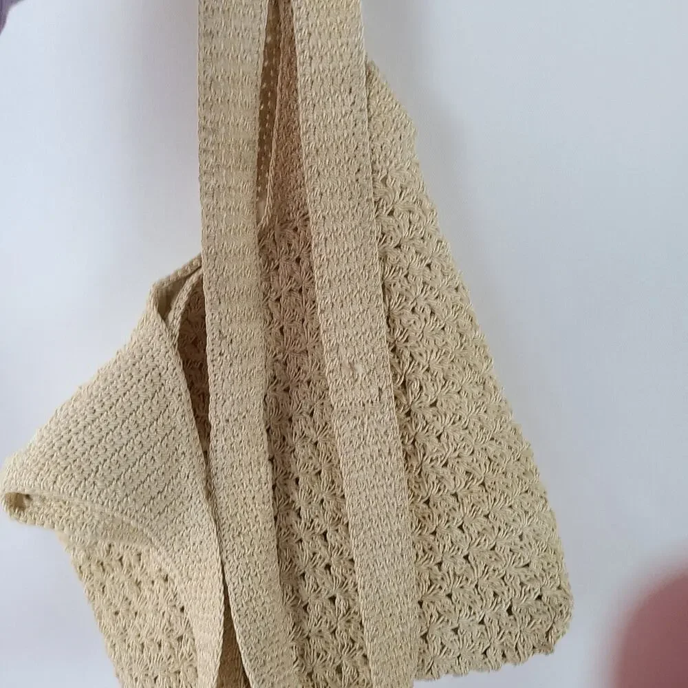 Simply Style crocheted hobo style double strap bag